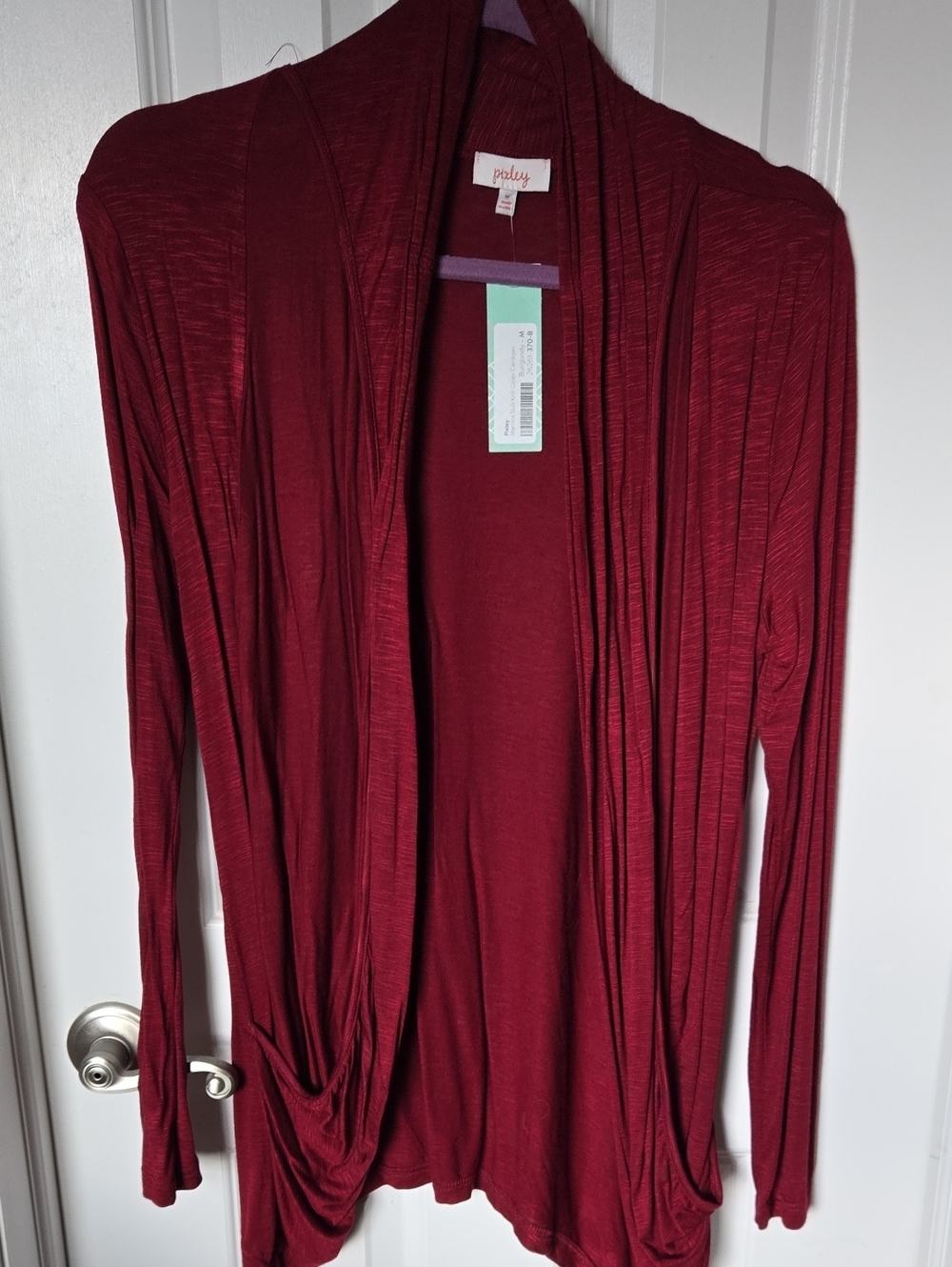 Pixley Open-Front Cardigan in Burgundy